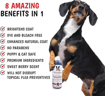 Warren London Magic Black Dog Shampoo | Brightens Any Dog Coat | Formulated for Darker Dog Coats | Puppy and Cat Safe Grooming Supplies | Berry Scent | Made in USA | 17oz