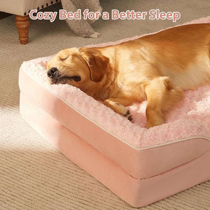 WNPETHOME Dog Bed for Extra Large Dogs, Washable Dog Bed with Waterproof Lining & Non-Skid Bottom, Orthopedic Egg Foam Couch for Pet Sleeping, Pet Bed