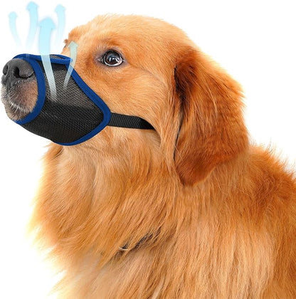 Dog Mouth, Soft Mesh Mouth for Small, Medium and Large Dogs, Anti-Biting Barking Chewing, Breathable Drinking Adjustable Cleaning, for German Shepherd Husky Labrador Retriever (Blue) (S)