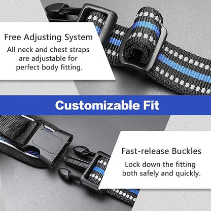 rabbitgoo Dog Harness No-Pull, Comfortable Padded Plaid Harness with Handle Easy Control, Adjustable Reflective Pet Vest with 2 Leash Clips for Small Dog, Blue Plaid, S