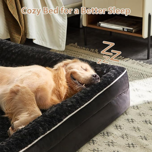 WNPETHOME Dog Bed for Extra Large Dogs, Washable Dog Bed with Waterproof Lining & Non-Skid Bottom, Orthopedic Egg Foam Couch for Pet Sleeping, Pet Bed