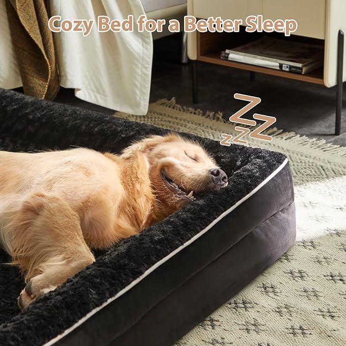 WNPETHOME Dog Bed for Extra Large Dogs, Washable Dog Bed with Waterproof Lining & Non-Skid Bottom, Orthopedic Egg Foam Couch for Pet Sleeping, Pet Bed