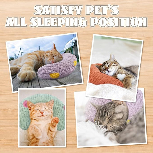 T'CHAQUE Cat Pillow, Dog Neck Pillow Anxiety Relief, Comfort Cat Pillows for Indoor Cats， Ultra Soft Dog Calming Pillow Bed, Half Donut Cuddler Sleeping Improve Pillow Pet for Upper Spine Support
