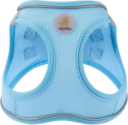 Dog Harness and Leash Set, No Pull Soft Mesh Puppy Harness for Small Medium Dogs, Cats - Step in Reflective Breathable Lightweight Vest Harness for Walking, Training - Blue, M