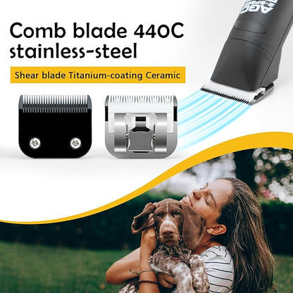30 Detachable Dog Grooming Clipper Replacement Blades,Compatible with Andis Cut Length 1/50"(0.5mm),Compatible with Oster A5, Wahl KM Series Clippers, Made of Ceramic & Stainless Steel Blade