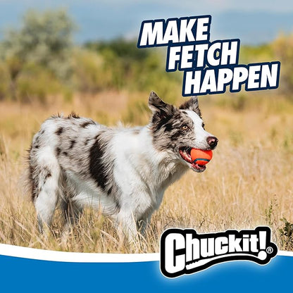 Chuckit! Ultra Ball & Launcher Bundle - Classic 26" with 2 Pack Medium (2.5") Bouncy Fetch Balls for Dogs 20-60 lbs, Dog Fetch Ball Thrower