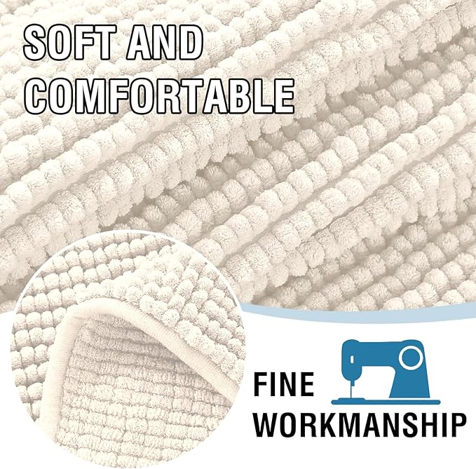 H.VERSAILTEX Plush Chenille Dog Bed Cover Thick Soft Sofa Cover for 3 Cushion Couch Anti Slip Couch Cover Furniture Protector for Dog, Pet, Cat (35" x 74", Ivory)