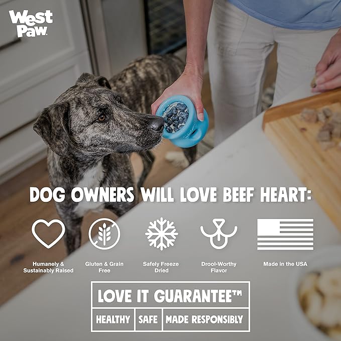 WEST PAW Freeze-Dried Raw All Natural Dog and Puppy Training Treats, Single Ingredient, Humanely Raised and Sustainably Sourced, Made in USA, Beef Heart, 2 Pack