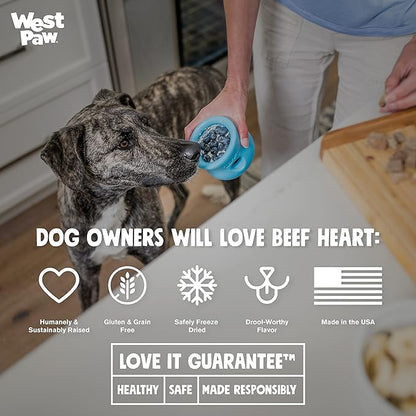 WEST PAW Freeze-Dried Raw All Natural Dog and Puppy Training Treats, Single Ingredient, Humanely Raised and Sustainably Sourced, Made in USA, Beef Heart, 2 Pack