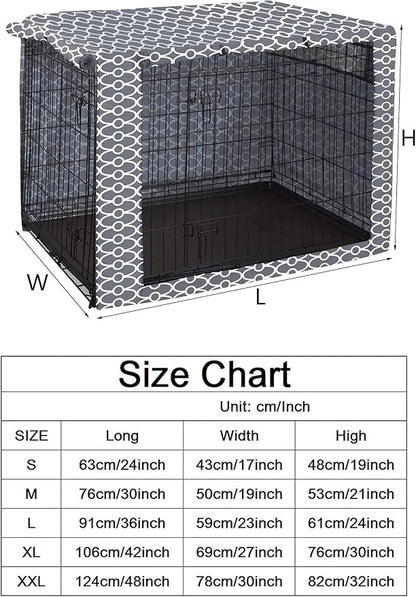 Dog Crate Cover for Wire Crates, Heavy Nylon Durable Waterproof Windproof Pet Kennel Cover Indoor Outdoor Protection - Cover only - Grey - Xlarge, 42 Inch (Pack of 1)