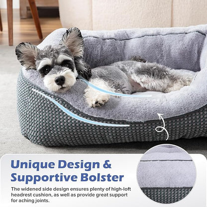 INVENHO Large Dog Beds for Large Dogs Washable, Rectangle Dog Beds Large Sized Dog, Orthopedic Dog Bed, Warming Soft Sleeping Puppy Bed Durable Pet Bed with Anti-Slip Bottom L(35"x25"x10")