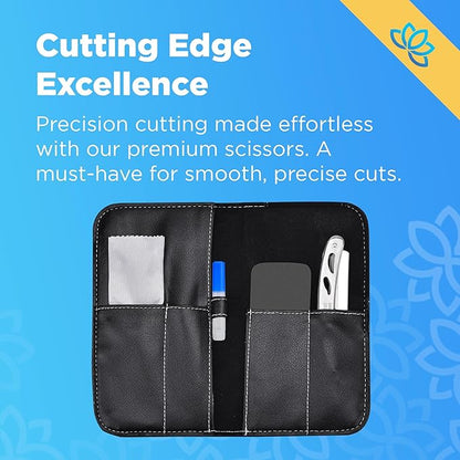 Equinox Professional Hair Scissors Set - Premium Essential Kit, Includes Hair Cutting Scissors, Thinning Shears, Straight Razor, Basic Comb, Cleaning Cloth, & Sandpaper - Hair Salon & Barber Supplies