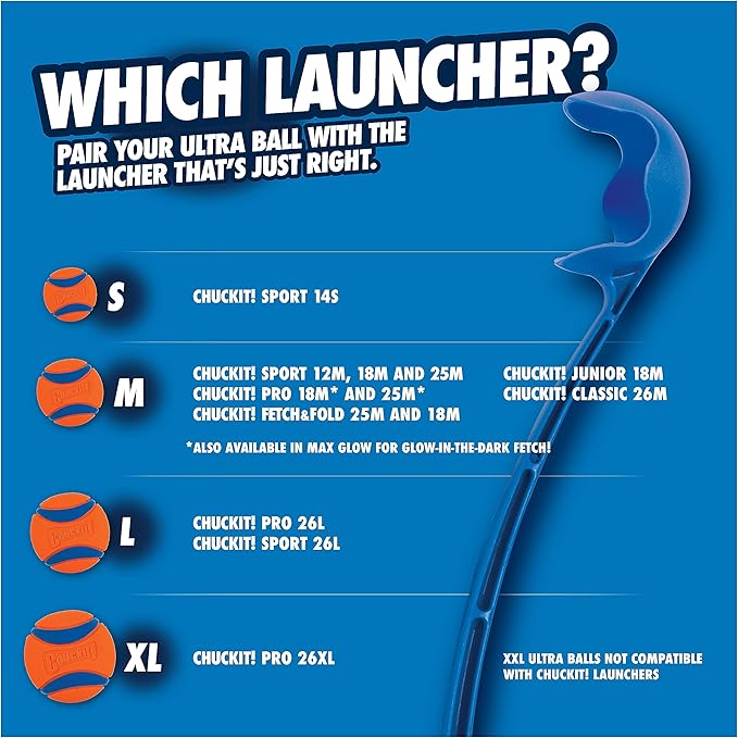 Chuckit! Dog Ball Launcher - Pro 18" with Medium (2.5"), Dog Fetch Ball Thrower, For Dogs 20-60 Pounds, Made in USA