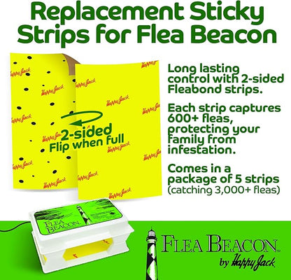 Happy Jack Gardstrips Replacement Glue Pads for Flea Traps, Attracts & Traps Indoor Fleas, Breaks Breeding Cycle, Safe, Fast, Clean, Easy Way to Kill Pests, USA 5 pk