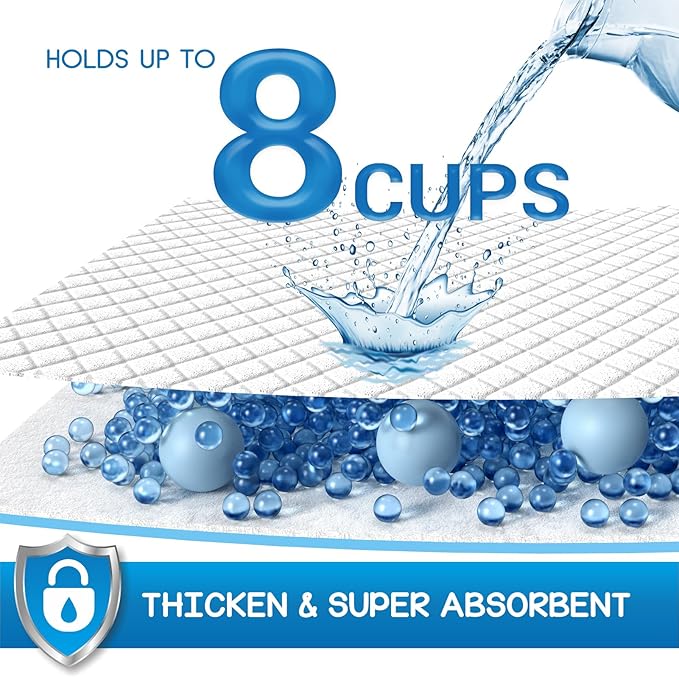 CROCI Wee Wee Pads for Dogs - 30x36in Extra Large Super Puppy Dog Pads with Adhesive Tabs, Super Absorbent Up to 8 Cups, Disposable (40 Counts)