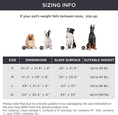 Bedsure Elevated Raised Cooling Cots Bed for Large Dogs, Portable Indoor & Outdoor Pet Hammock with Skid-Resistant Feet, Frame with Breathable Mesh, Grey, 49 inches