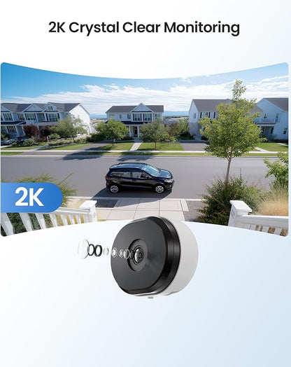 ZOSI 2 x C680 2K Window Security Camera with Full Color Night Vision, 3MP Indoor Plug-in WiFi Camera for Home Security, Human Vehicle Detection, 2.4/5GHz WiFi, 24/7 Recording, Easy Install