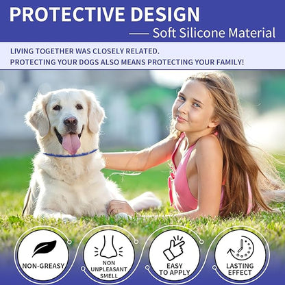 YOTANGO 4 Pack Flea Collar for Dogs, Dog Flea Collar Waterproof, 32 Months Prevention, Dog Fleas and Tick Treatment, Adjustable Fleas and Tick Protection for Dogs Puppy(Blue & Pink)