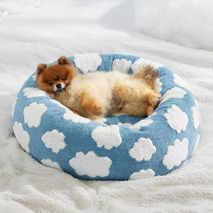 Lesure Dog Bed Cover - Small Dog Bed Washable Removable Cover, Replacement Cover for Orthopedic Pet Mad Beds, 23x23x8 Inches Light Blue