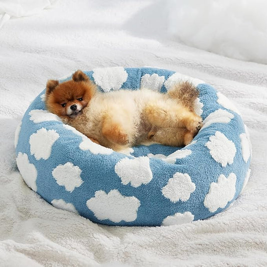 Lesure Dog Bed Cover - Small Dog Bed Washable Removable Cover, Replacement Cover for Orthopedic Pet Mad Beds, 23x23x8 Inches Light Blue