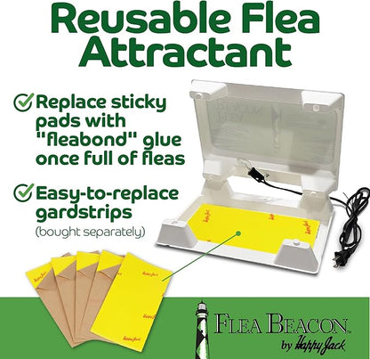 Happy Jack Flea Beacon Kill Fleas in House, Attracts, Traps Indoor Bugs, Breaks Breeding Cycle Before Adults Lay Eggs, Safe, Fast, & Clean Way to Get Rid of Indoor Pests, Made in USA