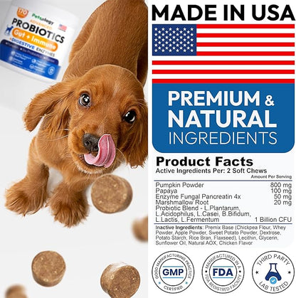 Probiotics for Dogs - 170 Dog Probiotics Chews - Digestive Enzymes & Prebiotics - Support Gut Health, Diarrhea, Gas & Constipation Relief - Itchy Skin, Allergies, Yeast Balance - Advanced Supplement