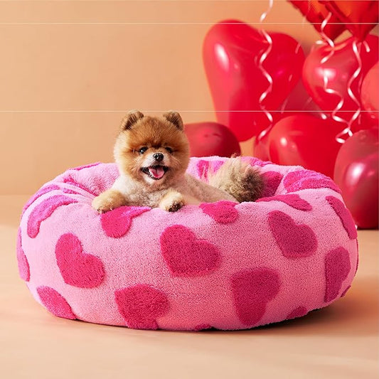 Lesure Dog Bed Cover - Small Dog Bed Washable Removable Cover, Replacement Cover for Orthopedic Pet Mad Beds, 23x23x8 Inches Tickled Pink