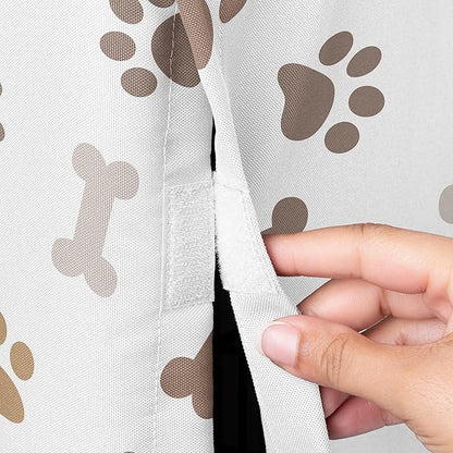 Sweet Jojo Designs Bone Paw Print Dog Crate Cover – Kennel Covers for 42 Inch Pet Cage Medium/Large - Neutral Grey Taupe Brown Modern Off White Gray Tan Puppy