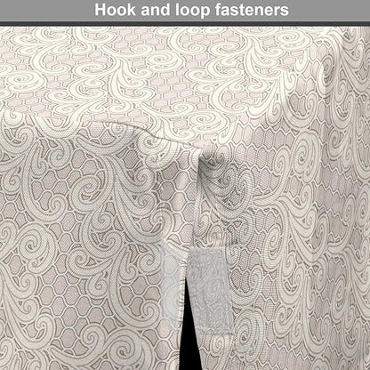 Lunarable Cream Dog Crate Cover, Old Lace Design with Soothing Color Scheme Vintage Style Classical Inspired Image, Easy to Use Pet Kennel Cover for Small Dogs Puppies Kittens, 22 Inch, Cream Tan