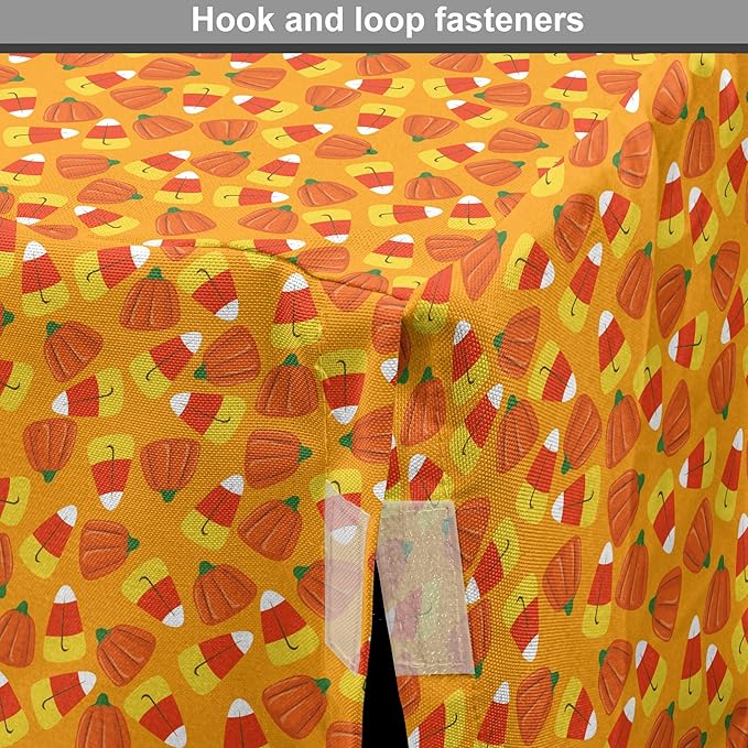 Lunarable Candy Corn Dog Crate Cover, Halloween Themed Pattern with Pumpkins and Food Repetition, Easy to Use Pet Kennel Cover for Medium Large Dogs, 36 Inch, Orange Vermilion