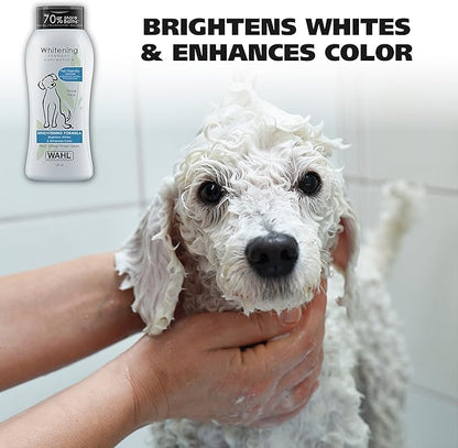 Wahl USA Whitening Shampoo White Pear scent for Pets – Whitening & Animal Odor Control with Silky Smooth Results for Grooming Dirty Dogs – 24 oz - Model 820001A