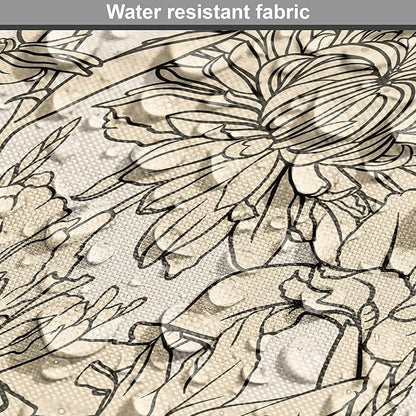 Lunarable Floral Dog Crate Cover, Daffodil and Carnation Bouquets Sketch Art Style Botanical Blossoms Field, Easy to Use Pet Kennel Cover for Medium Large Dogs, 42 Inch, Beige and Champagne