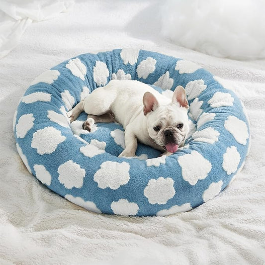 Lesure Dog Bed Cover - Medium Dog Bed Washable Removable Cover, Replacement Cover for Orthopedic Pet Mad Beds, 30x30x8 Inches Light Blue