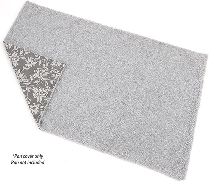MidWest Homes for Pets Quiet Time Reversible Dog Crate Pan Cover, Fits MidWest Homes for Pets Dog Crate Pans, 48" Gray Floral/Fleece, Pan Cover Only