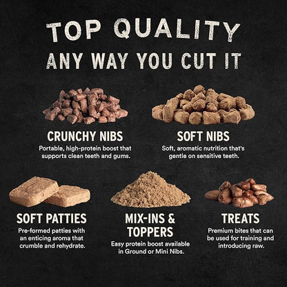 Vital Essentials Freeze-Dried Raw Pork Entree & Mixer Dog Food Soft Nibs | 99% Pork, Organs & Bone | 14 oz