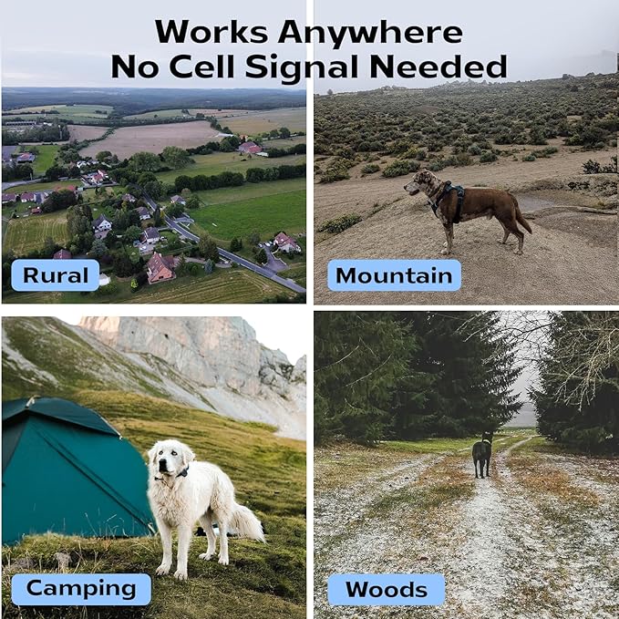 Aorkuler Outdoor GPS Dog Tracker – Ideal for Remote & Rural Areas, No Phone or Signal Needed, Real-Time Tracking for Daily Walks, Hiking, Farms, and Large Open Spaces – No Monthly Fees (Tracker 2)
