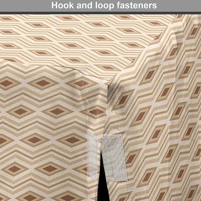 Lunarable Contemporary Brown Dog Crate Cover, Horizontal Rhombus and Zigzag, Easy to Use Pet Kennel Cover for Small Dogs Puppies Kittens, 22 Inch, Pastel Brown Champagne