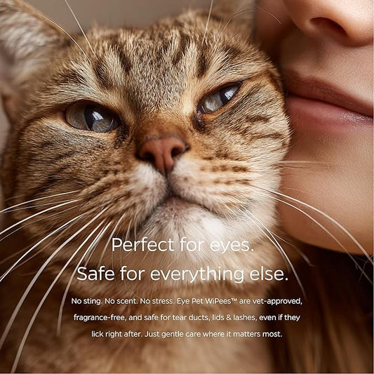 Eye Pet WiPees™ – 100 Gentle, All Natural Lick-Safe Eye Wipes for Dogs & Cats That Help Remove Tear Stains, Crust, Eye Boogers, & Irritants for Clean, Cuddly Comfortable Eyes
