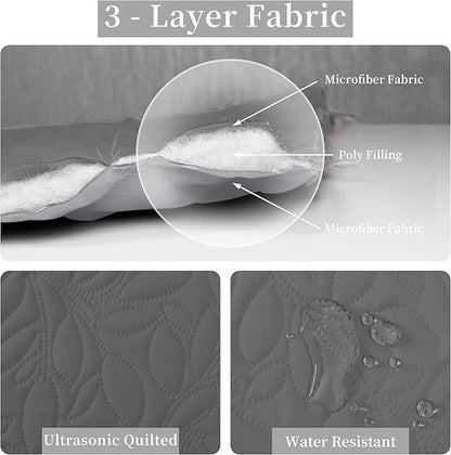 Easy-Going Waterproof Dog Bed Cover Reversible Leak Proof Pet Blanket Replacement Mat for Furniture Washable Couch Cover Sofa Cover for Dogs Cat(82x86 Inch, Gray/Light Gray)