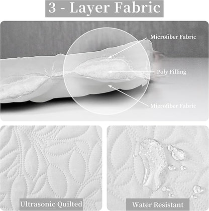 Easy-Going Waterproof Dog Bed Cover Reversible Leak Proof Pet Blanket Replacement Mat for Furniture Washable Couch Cover Sofa Cover for Dogs Cat(82x120 Inch, White/White)