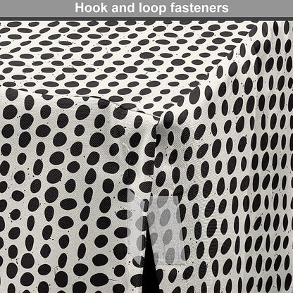 Lunarable Abstract Dog Crate Cover, Monochrome Grunge Pattern with Modern Round Shapes Print, Easy to Use Pet Kennel Cover for Medium Large Dogs, 42 Inch, Grey Charcoal