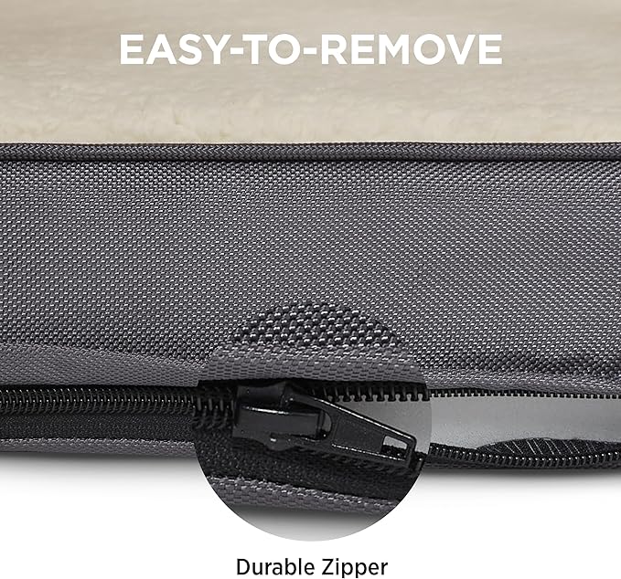 Lesure Dog Bed Cover - Medium Dog Bed Washable Removable Cover, Replacement Cover for Orthopedic Pet Mad Beds, 30x20x3 Inches Grey