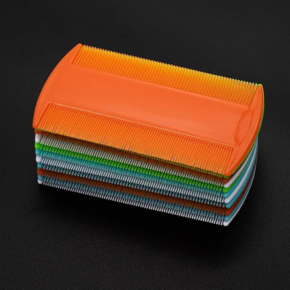 AUEAR, 12 Pack Plastic Pet Comb Flea Lice Dog Cat Double Sided Fine Tooth Hair Grooming 4 Colors