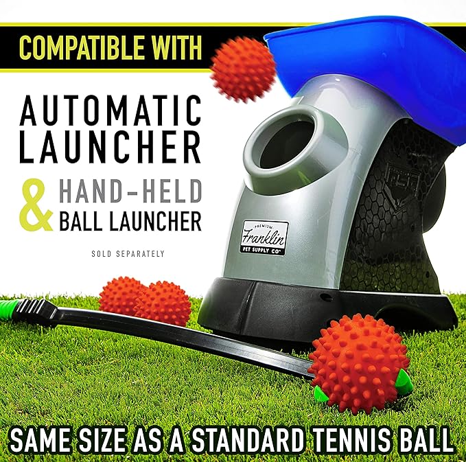 Franklin Pet Supply Co. Ready Set Fetch All Weather Ball - Launcher Ball - Slobber and Water Resistant,Orange